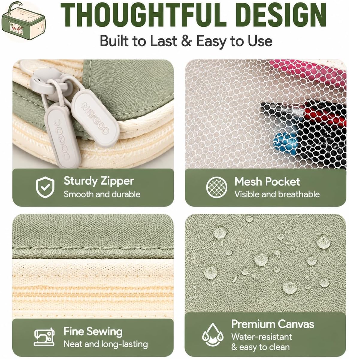 PUPTILY Pencil Case. Large Capacity Aesthetic Pencil Cases with Durable Zipper. Big Stationery Pencil Pouch for Women & Men. Adults Portable Storage Organizer Bag for College. Office. Travel (Green) - Image 4
