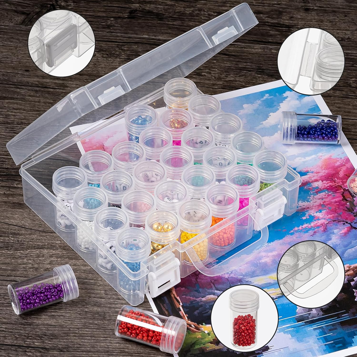 Bead Organizer. Bead Containers. 30 Grids Diamond Painting Storage Containers Clear Bead Organization Diamond Painting Accessories Small Storage Container for Beads Seeds Glitter Rhinestones (1 Pack) - Image 3